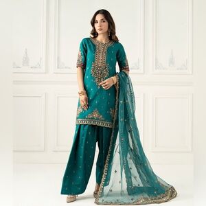 Green farshi shalwar suit medium